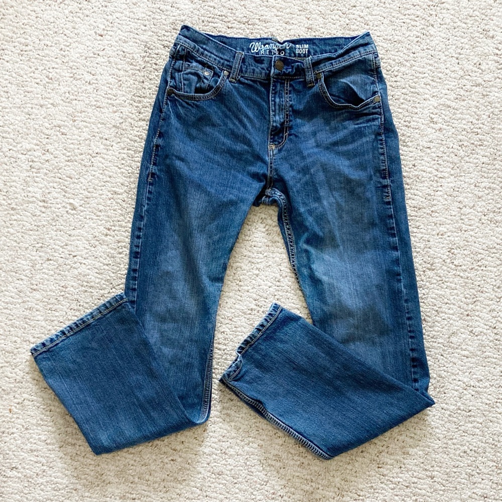 Wrangler Retros Men Denim Jeans 30x34 Slim Bootcut
